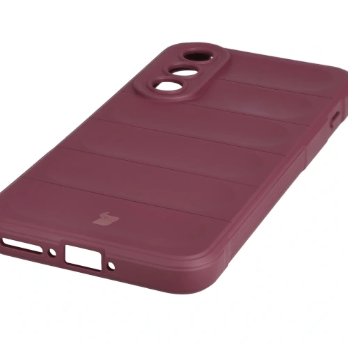 Burgundowe etui Bizon Case Tur zamontowane na OnePlus Nord 5