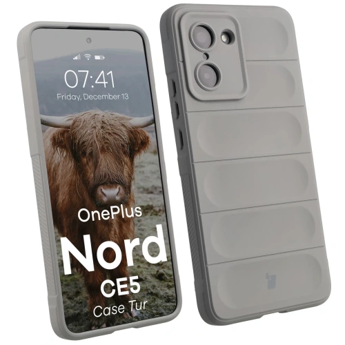 Pancerne etui Bizon Case Tur w jasnoszarym kolorze, idealne dla OnePlus Nord CE5 5G