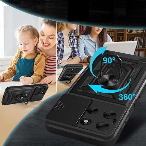 Zbliżenie na etui Tech-Protect Camshield Pro, pokazujące detale wykonania.