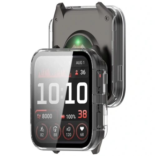 Etui ze szkłem Bizon Case+Glass do zegarka Garmin Venu X1 w przezroczystym kolorze