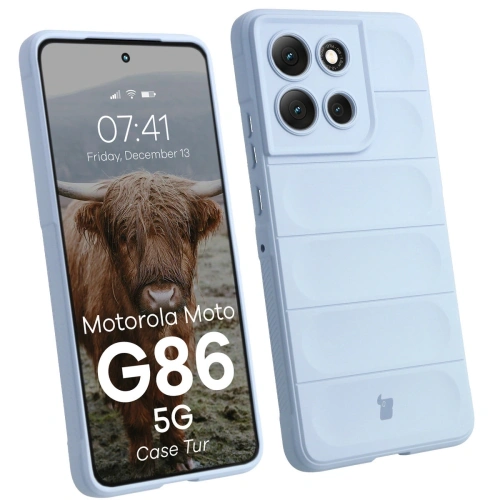 Pancerne etui Bizon Case Tur w jasnoniebieskim kolorze dla Motorola Moto G86 5G