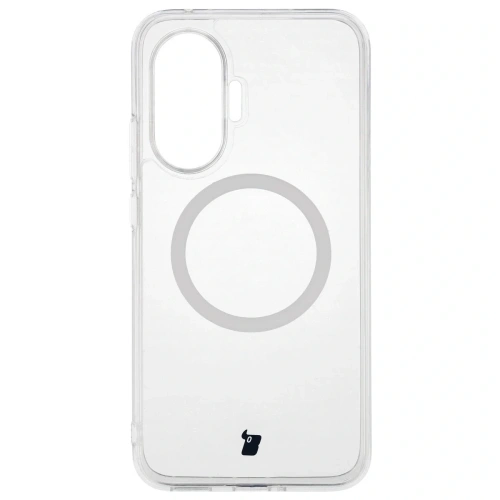 Zbliżenie na etui Bizon Case CrystalO, ukazujące detaliczne wycięcia na porty