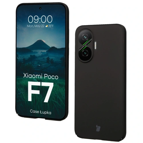 Etui Bizon Case Łupka w kolorze czarnym, idealnie dopasowane do Xiaomi POCO F7.