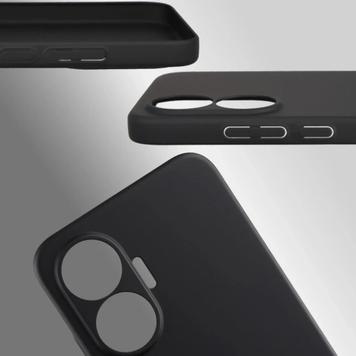 Eleganckie etui Bizon Case Łupka w czarnym kolorze, na tle minimalistycznym.