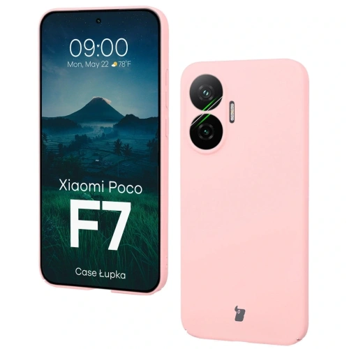 Etui Bizon Case Łupka w kolorze różowym, idealne dopasowanie do Xiaomi POCO F7.