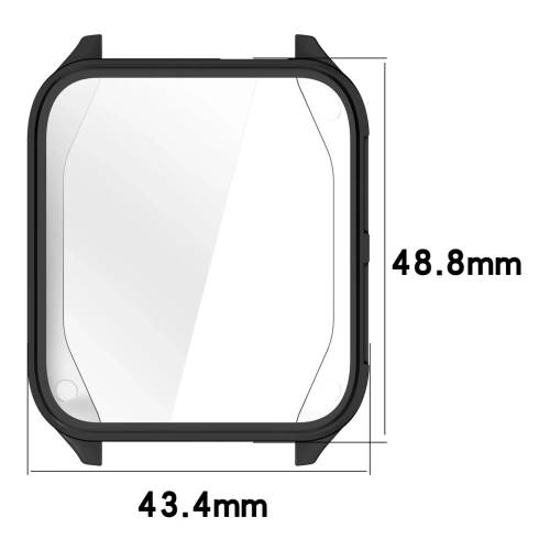 Zbliżenie na czarne etui Bizon Case z osłoną ekranu dla smartwatcha Garmin Venu X1