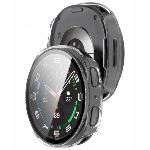 Etui Tech-Protect zamontowane na Samsung Galaxy Watch 8 40mm, podkreślające jego elegancki wygląd