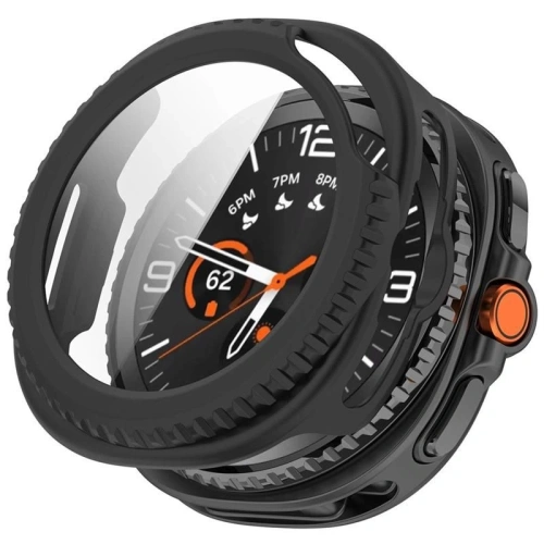 Etui z szybką Tech-Protect Defense w kolorze czarnym dla Samsung Galaxy Watch 8 Classic 46mm