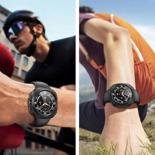 Samsung Galaxy Watch 8 Classic 46mm z etui Tech-Protect Defense w stylowym czarnym kolorze