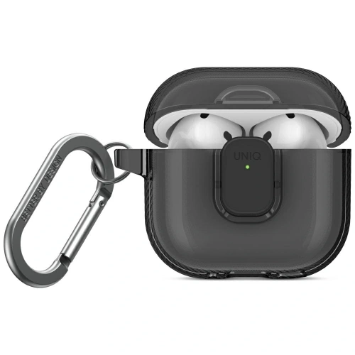 Etui UNIQ Glase Pro w dymnym kolorze, idealnie dopasowane do Apple AirPods 4.