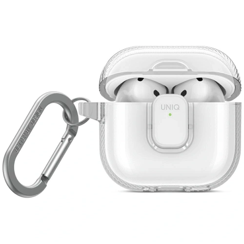 Etui UNIQ Glase Pro w przezroczystym kolorze, idealnie dopasowane do Apple AirPods 4.