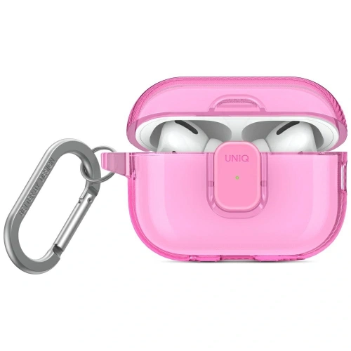 Etui UNIQ Glase Pro w r&oacute;żowym kolorze, idealnie dopasowane do Apple AirPods Pro 2.