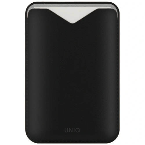 Portfel magnetyczny UNIQ Lyden Evo w kolorze czarnym, z funkcją podstawki do wygodnego oglądania.