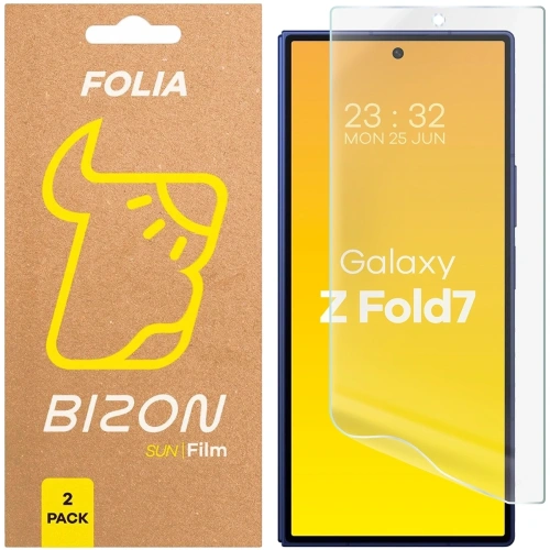 Folia matowa Bizon Glass Film Sun Duo, idealna do Samsung Galaxy Z Fold7, z zestawie 2 sztuki.