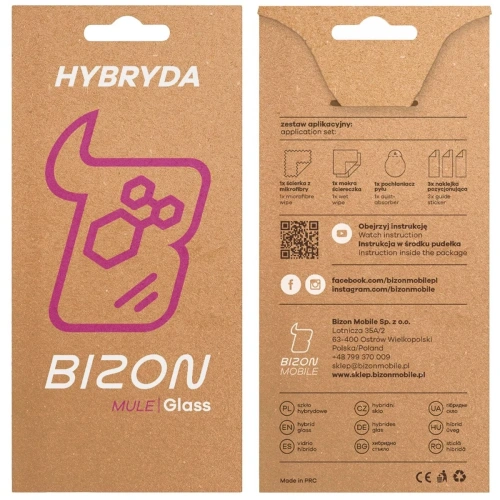 Szkło hybrydowe Bizon Glass Mule zamontowane na telefonie Xiaomi POCO F7.