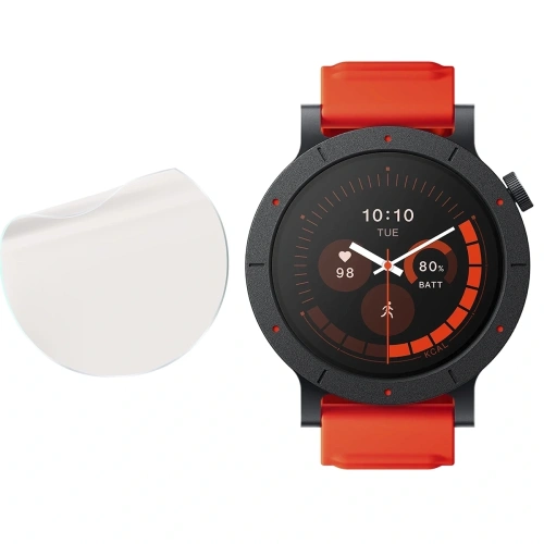 Zestaw folii matowych do zegarka, prezentujący sposób aplikacji.