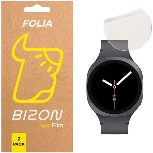 Folia matowa Bizon Glass Watch Film Sun Duo na Samsung Galaxy Watch 8 w opakowaniu 2 sztuk.