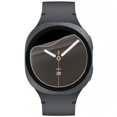 Zestaw folii ochronnych Bizon do Galaxy Watch 8, pokazujący aplikację na ekranie.