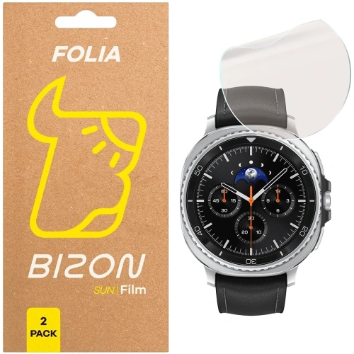 Folia matowa Bizon Glass Watch Film Sun Duo na Samsung Galaxy Watch 8 Classic 46mm w opakowaniu 2 sztuki.