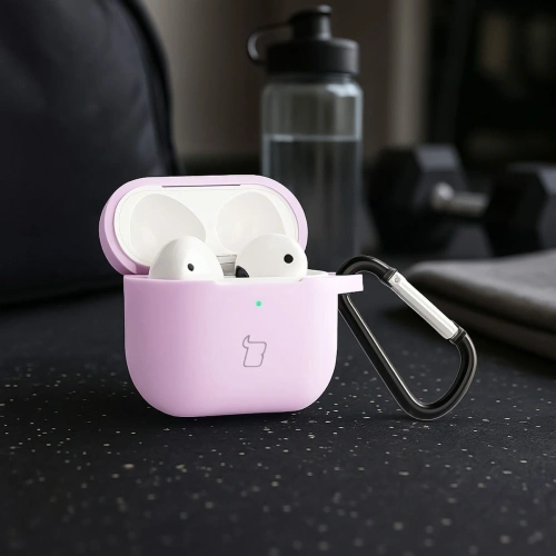 Stylowe etui Bizon Case na AirPods 3, doskonałe dla miłośnik&oacute;w fioletowych akcesori&oacute;w.