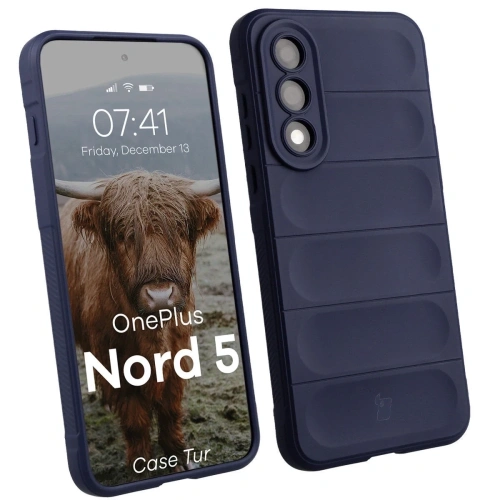 Etui Bizon Case Tur w kolorze granatowym, idealne dla OnePlus Nord 5.