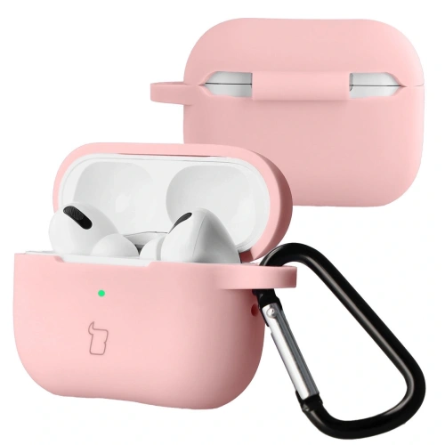 Silikonowe etui Bizon Case w jasnor&oacute;żowym kolorze dla Apple AirPods Pro 2