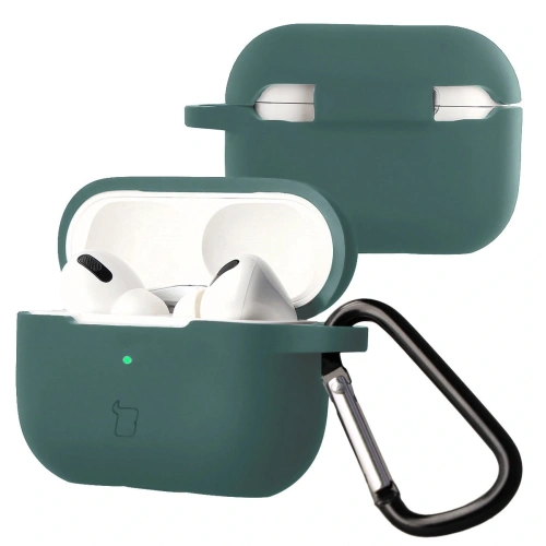 Silikonowe etui Bizon Case w ciemnozielonym kolorze, idealne do Apple AirPods Pro 2