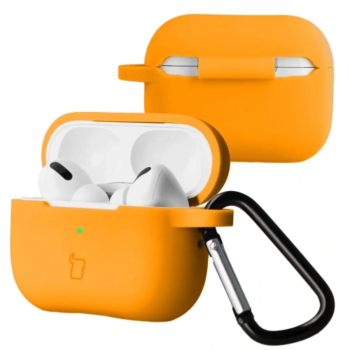 Silikonowe etui Bizon Case w kolorze marchewkowym dla Apple AirPods Pro 2