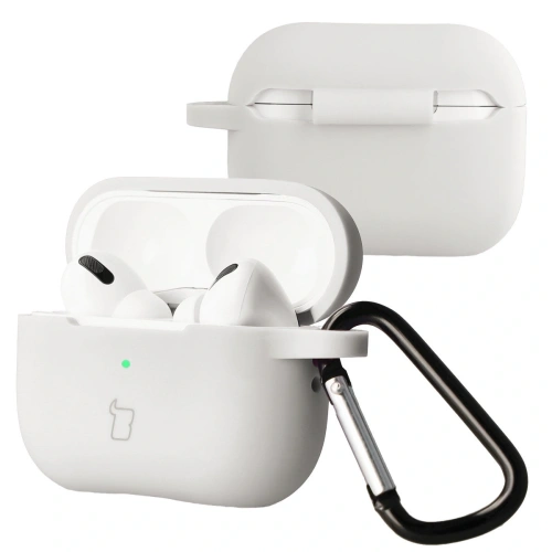 Silikonowe etui Bizon Case w białym kolorze, idealne do Apple AirPods Pro 2.