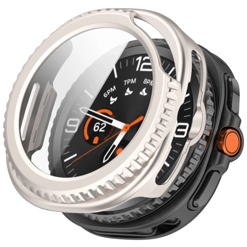 Widok etui ze szkłem Bizon Case+Glass na zegarku Samsung Galaxy Watch 8 Classic
