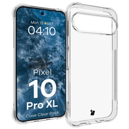 Etui Bizon Case zamontowane na Google Pixel 10 Pro XL, prezentujące elegancki wygląd.
