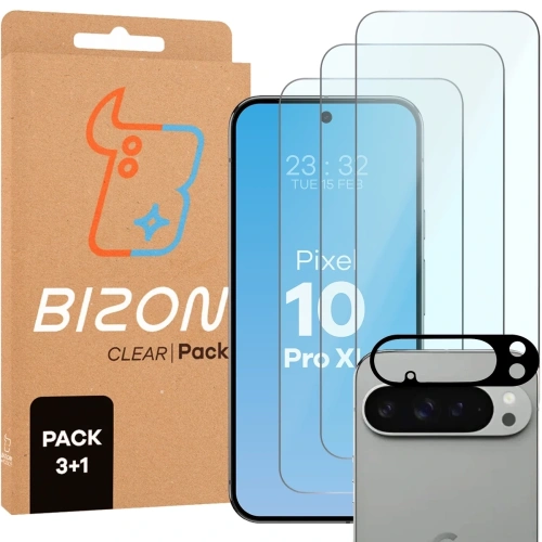 Szkło na ekran Bizon Glass Clear Pack dla Google Pixel 10 Pro XL w opakowaniu