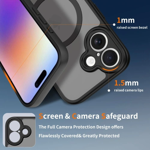 Zbliżenie na etui Tech-Protect BasicMag MagSafe z widocznymi wycięciami na porty