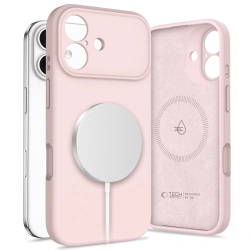 Etui Tech-Protect Silicone MagSafe w kolorze różowej perły, idealne do Apple iPhone 17.