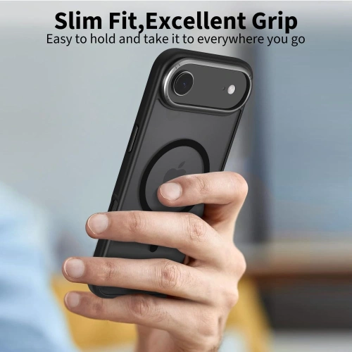 Etui Tech-Protect na iPhone 17, prezentujące funkcję MagSafe w akcji