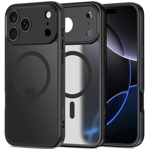 Etui Tech-Protect Basic MagSafe w kolorze matowym czarnym, idealnie dopasowane do Apple iPhone 17 Pro.