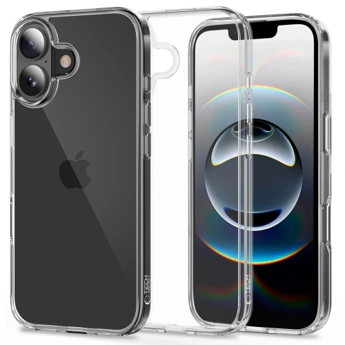 Etui Tech-Protect Flexair Hybrid do Apple iPhone 17 w przezroczystym kolorze, z bliska.