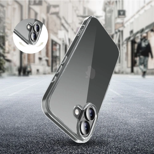 Widok etui Tech-Protect Flexair Hybrid na tle białym, podkreślający jego hybrydowy materiał.