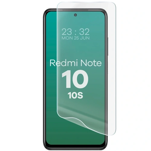 Folia hydrożelowa na ekranie Xiaomi Redmi Note 10, zabezpieczająca przed uszkodzeniami.