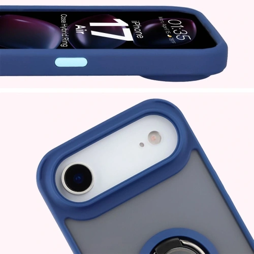 Etui Bizon Case Hybrid Ring na iPhone 17 z widocznymi wycięciami na porty