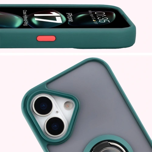 Etui Bizon Case zamontowane na Apple iPhone 17 w przydymionym kolorze