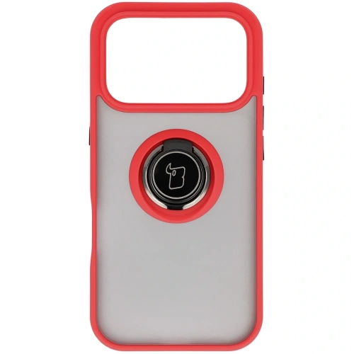 Zbliżenie na hybrydowe etui Bizon Case z uchwytem na palec dla iPhone 17 Pro