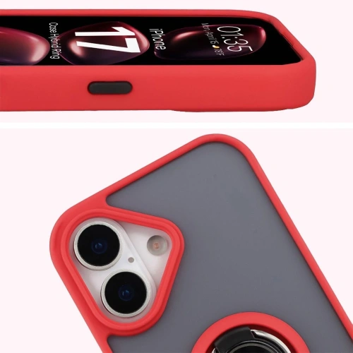 Etui Bizon Case Hybrid Ring w dłoni, demonstrujące uchwyt na palec