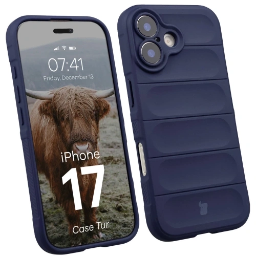 Pancerne etui Bizon Case Tur w kolorze granatowym, idealne dla Apple iPhone 17