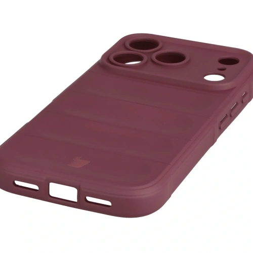 Burgundowe etui Bizon Case Tur na iPhone 17 Pro, stylowe i funkcjonalne
