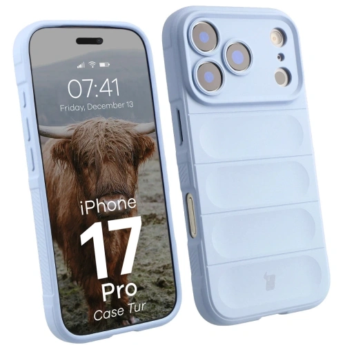 Pancerne etui Bizon Case Tur w jasnoniebieskim kolorze, idealne do iPhone 17 Pro