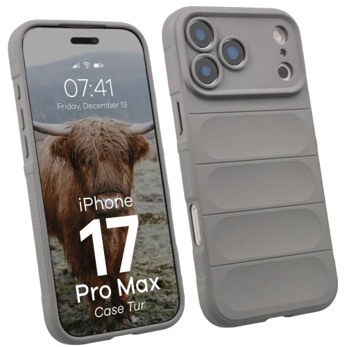 Pancerne etui Bizon Case Tur w jasnoszarym kolorze dla Apple iPhone 17 Pro Max