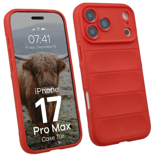 Pancerne etui Bizon Case Tur w kolorze czerwonym dla Apple iPhone 17 Pro Max