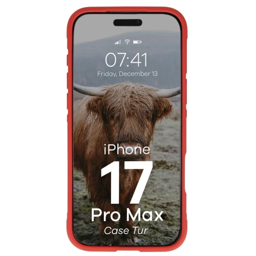 Etui Bizon Case Tur w czerwonym kolorze, idealne dla użytkownik&oacute;w iPhone 17 Pro Max