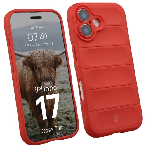 Pancerne etui Bizon Case Tur w kolorze czerwonym dla Apple iPhone 17